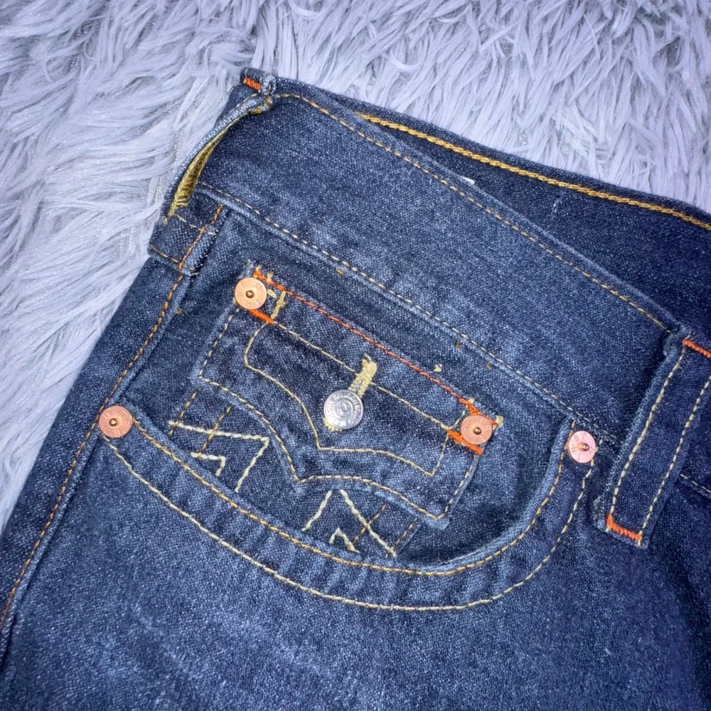 True Religion Jeans Mens 38‎ Ricky Straight Relaxed Loose Baggy Dark Horseshoe